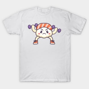 Kawaii nigiri sushi weightlifting dumbbells Japanese cute food vintage 90s T-Shirt